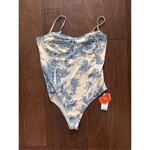 Cider Blue and White Villagers Bodysuit